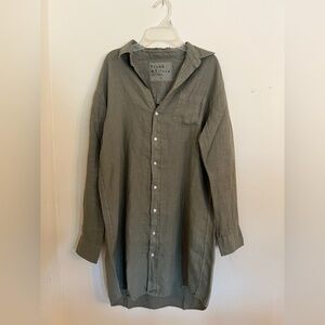NWOT SZ XS Frank & Eileen  MARY in Olive Green Linen